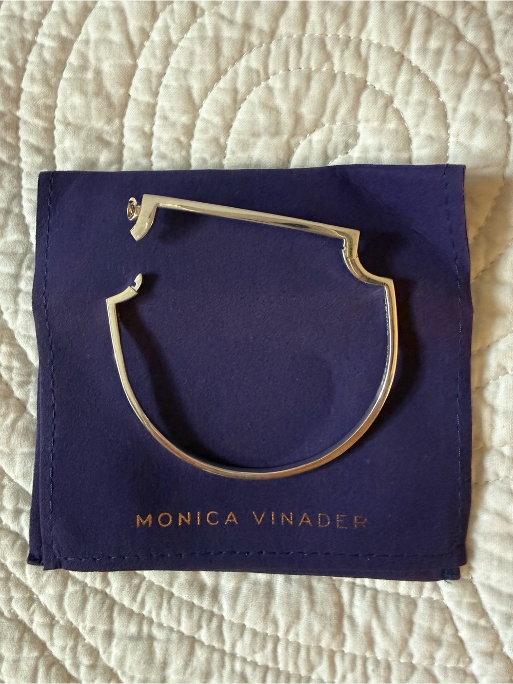 Monica Vinader Signature Thin Skinny Bangle - 925 Silver (With Pouch)